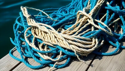 a close up of a rope on a dock