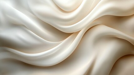 Obraz premium Soft, creamy, off-white silk fabric with elegant, flowing folds and waves.
