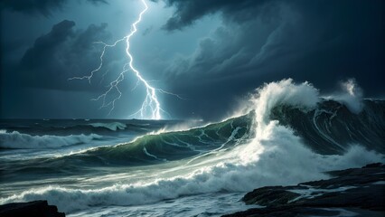 storm in the sea