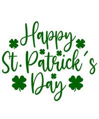 Happy St Patricks Day typography design on plain white transparent isolated background for card, shirt, hoodie, sweatshirt, apparel, tag, mug, icon, poster or badge