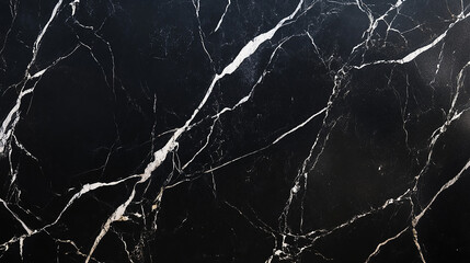 A sleek black marble frame with white veins forming