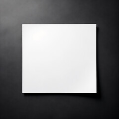 Mockup of a Blank White Rectangular Paper on a Dark Gray Background