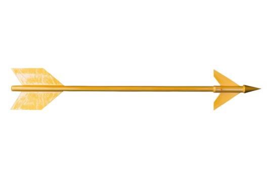 Yellow target arrow design with clean lines, cut out