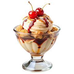 ice cream with cherry