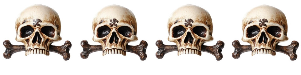 Obraz premium A set of close up of a skull and bone 