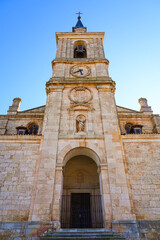 Fototapeta premium Facade of the collegiate church of Saint Peter the Apostle in Lerma, a village in the province of Burgos in Castile and León, Spain