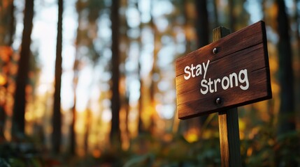 Stay Strong Sign in Forest