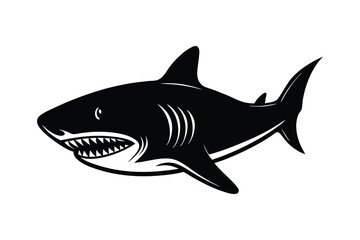 Basking Shark Silhouette Vector Design
