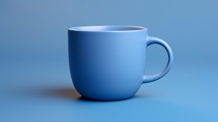 Fototapeta premium A photo of an empty cup with a matte blue finish.