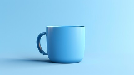Fototapeta premium A photo of an empty cup with a matte blue finish