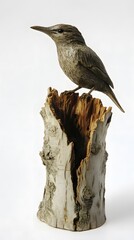 Fototapeta premium Bird, Birdie, Sculpture, Wood Carving, Abstract Image, Texture, Pattern Background, Wallpaper, Smartphone Cover and Screen, PC, Laptop, 9:16 and 16:9 Format
