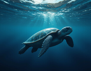 Obraz premium Ocean Wanderer: The Timeless Journey of the Sea Turtle