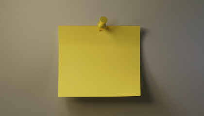 yellow post it note 3d rendering