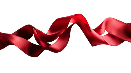 Red Ribbon on Transparent Background  