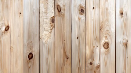 Fototapeta premium Light Wooden Plank Background with Natural Knots and Texture