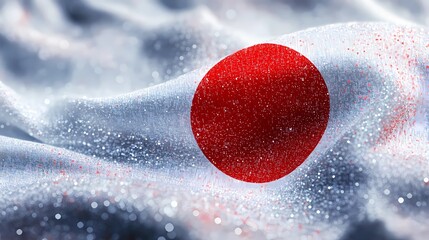 Classic Japan flag design, featuring a bold red sun on a white canvas, universally recognized in sports, politics, and heritage projects, comic book art style