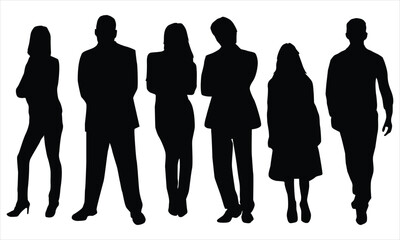 silhouettes of people on a white background