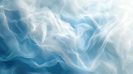 Obraz premium Ethereal Flowing White and Blue Fabric-Like Patterns in Abstract Dreamy Background
