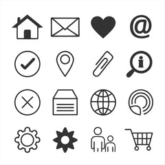 Minimalist Line Art UI Icons Set Modern Web and Mobile Interface Symbols
