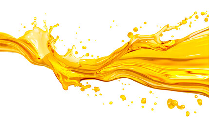 Yellow Liquid Splashing Dynamic Flow Black Background