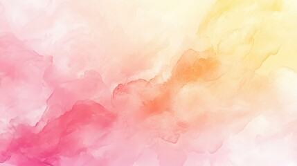 A vibrant abstract watercolor background with soft pink, orange, and yellow hues.
