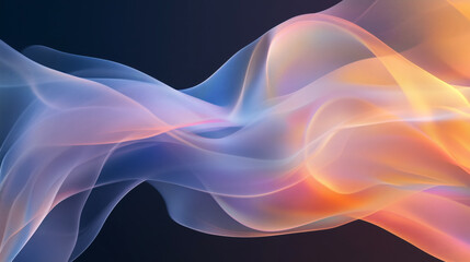 An ethereal abstract smoke swirl background with delicate wisps of colorful smoke dancing on a dark backdrop.