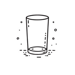 Glass vector illustration in black with white background as icon or logo