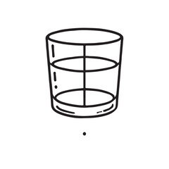 Glass vector illustration in black with white background as icon or logo