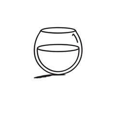 Glass vector illustration in black with white background as icon or logo