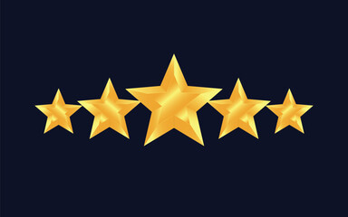 Five 3d gold stars for experience review.