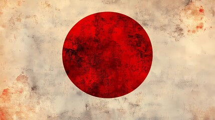 Flat design of the Japan flag, emphasizing its simple yet profound symbolism, widely used in tourism, diplomacy, and global representation, minimal book-style illustration