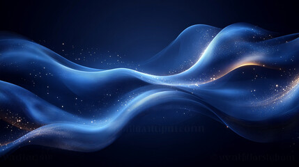 Elegant dark blue abstract wallpaper with flowing wavy patterns, creating a futuristic and modern aesthetic. Neon glow enhances the depth, symbolizing innovation, mystery, and sophistication.

