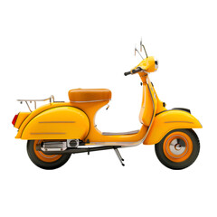 Classic Yellow Scooter Side Profile Vintage Italian Design Transportation Nostalgia