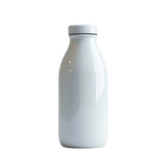 Sleek white milk bottle design clean and modern aesthetic