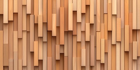 Fototapeta premium Textured wooden wall panels interior design material showcase modern space close-up aesthetic appeal