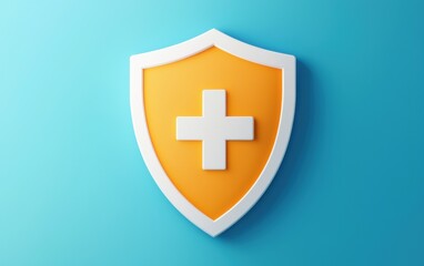Obraz premium A bold and sleek concept of a medical shield icon, symbolizing protection and immunity