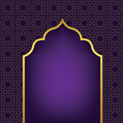 Islamic Arabic purple Arch Pattern Background Frame