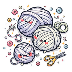 Knitting with Smile - Happy knit - cartoon knitting - Yarn and Wool