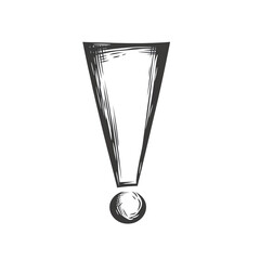 Bold Exclamation Mark Line Art | Black PNG