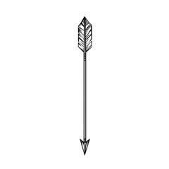 Minimalist Geometric Arrow Line Art | Black PNG