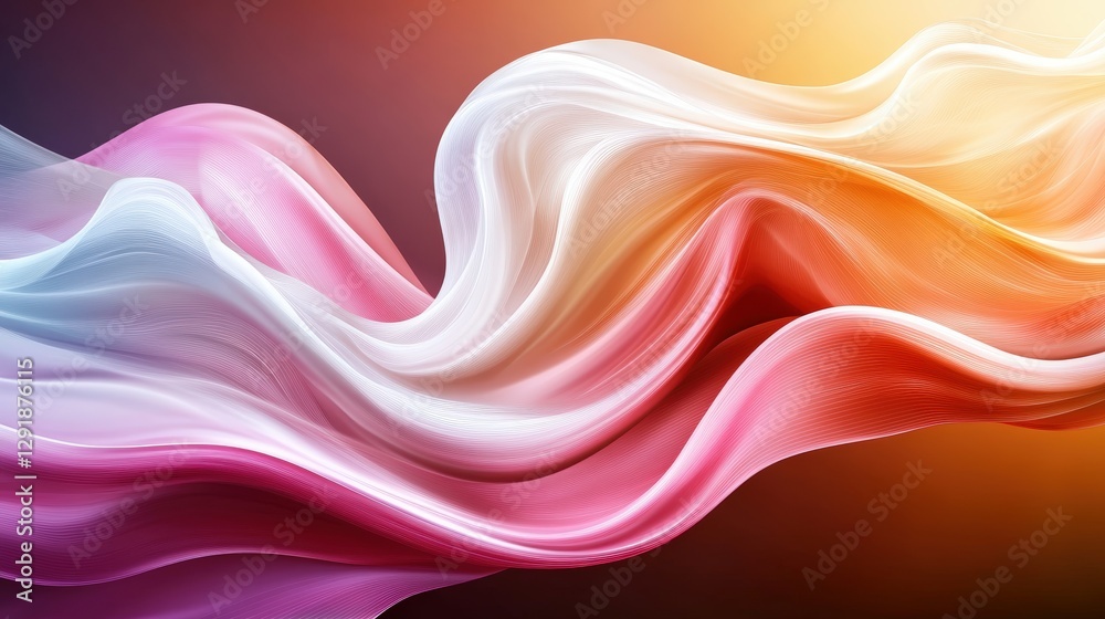Aufkleber abstract background with flowing lines and soft curves in a colorful gradient design