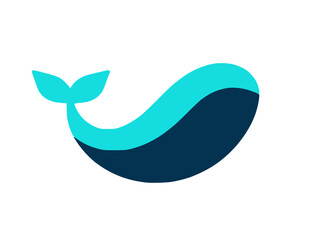 Fototapeta premium Minimalist vector illustration of a whale for graphic design, branding, and digital resources