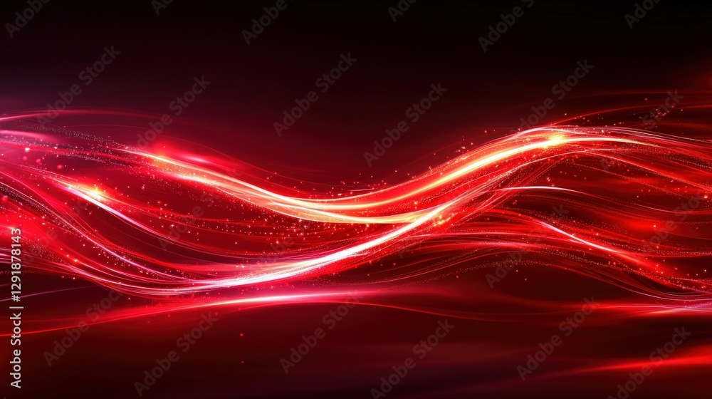 Aufkleber abstract red wave background with smooth flowing lines and soft gradients for design projects