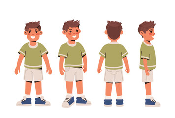 Boy in casual clothes. Vector illustration