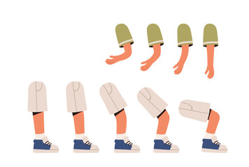 Character Body Parts Set. Vector illustration