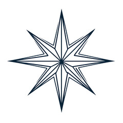 Obraz premium Modern Minimalist Star Line Art | Black PNG