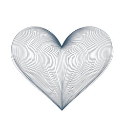 Minimalist Heart Line Art | Elegant Black PNG