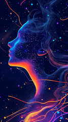 generative illustration. awareness of astral energies of the subtle plane. A walk through other worlds	