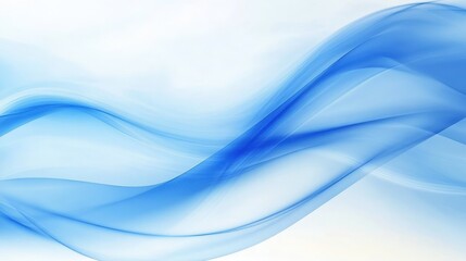 Flowing blue waves create a serene and calming atmosphere in a digital abstract design for wellness or relaxation