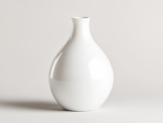 Elegant White Vase on Neutral Background